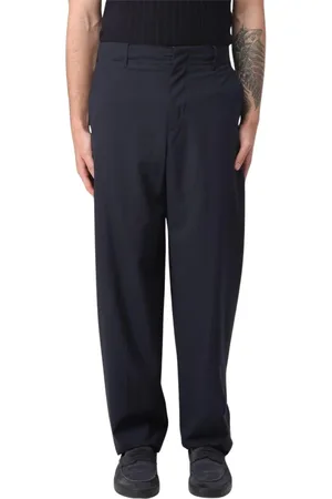 PT Torino Homme, Pantalons, Bleu, Taille: L Pantalon en Laine Marron Coupe Décontractée