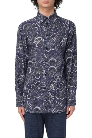 Etro Homme, Chemises, Bleu, Taille: L Chemise en Coton Paisley Bleue