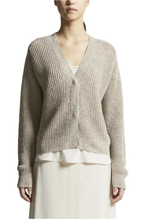 PESERICO SIGN Femme, Pulls, , Taille: 42 FR Gilet en lin avec paillettes