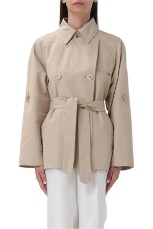 FAY Femme, Manteaux, , Taille: 42 FR Trench Coat Noir Élégance Moderne