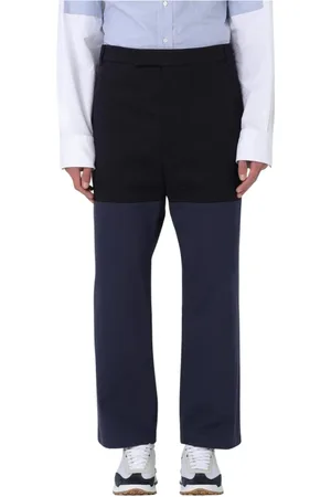Thom Browne Homme, Pantalons, Bleu, Taille: L Pantalon Blocs de Couleur Bleue
