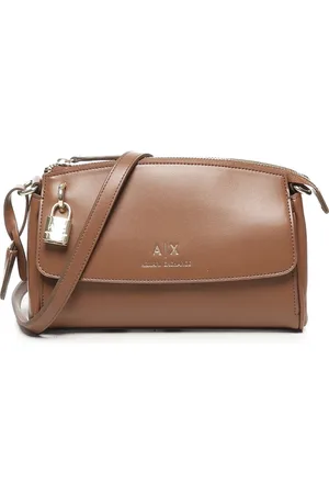 Armani Exchange Femme, Sacs, Brun, Taille: ONE Size Sac à Bandoulière Camel Élégant avec Fermeture Éclair