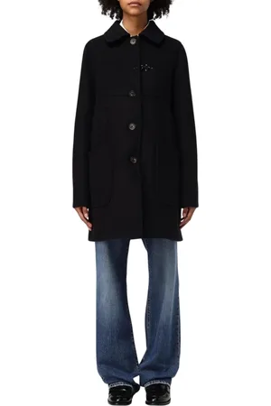 FAY Femme, Manteaux, Noir, Taille: 38 FR Manteau Classique Noir à Manches Longues