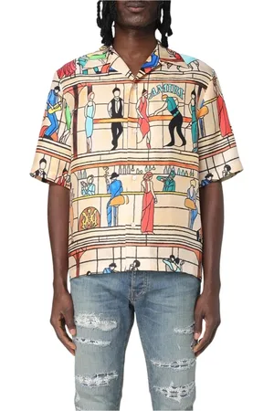 AMIRI Homme, Chemises, , Taille: M Haut Décontracté en Soie Barre Verre Coloré