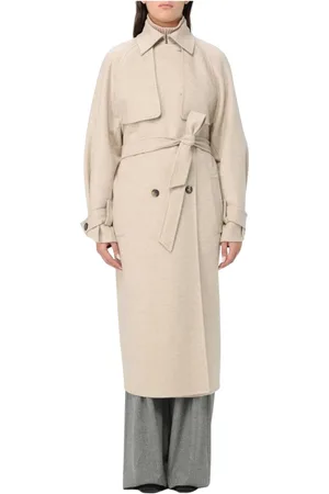 Max Mara Femme, Manteaux, , Taille: 34 FR Manteau Trench en Cachemire Ceinture Laine