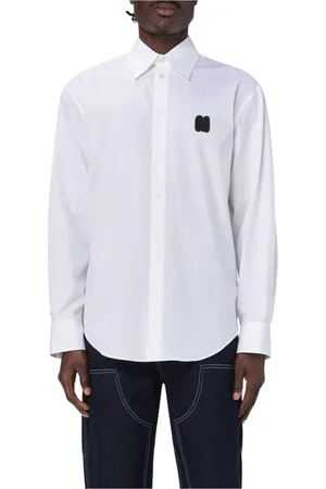 Msgm Homme, Chemises, Blanc, Taille: S Chemise Bleue en Coton Style Contemporain