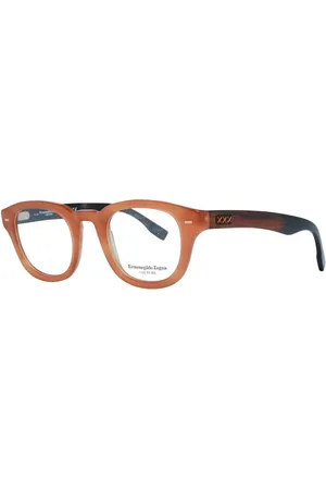 Ermenegildo Zegna Homme, Accessoires, Brun, Taille: ONE Size Montures de lunettes optiques rondes en plastique