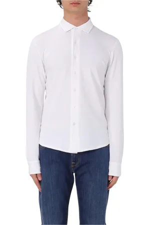 add Homme, Chemises, Blanc, Taille: XL Chemise Tricot à Manches Longues Marine