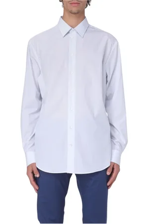 Emporio Armani Homme, Chemises, Blanc, Taille: L Chemise Élégante Bleue