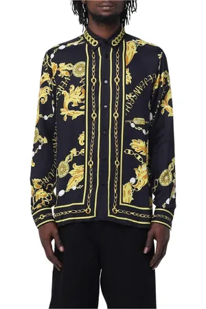 VERSACE Homme, Chemises, Multicolore, Taille: S Chemise en Soie à Imprimé Baroque