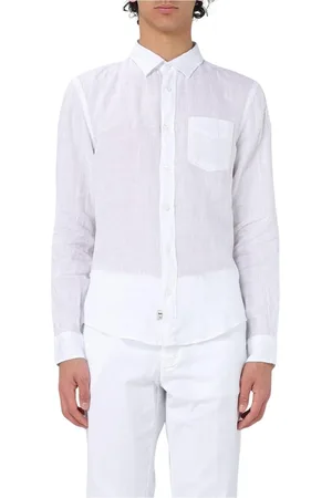Blauer Homme, Chemises, Blanc, Taille: M Chemise Casual en Lin Blanc