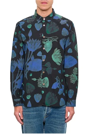 Paul Smith Homme, Chemises, Bleu, Taille: L Chemise en Coton Bleu à Fleurs