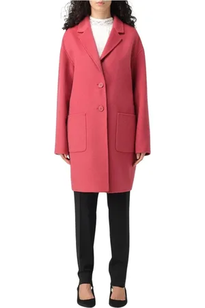 Twin-Set Femme, Manteaux, Rose, Taille: 42 FR Manteau de Laine de Luxe Fuchsia