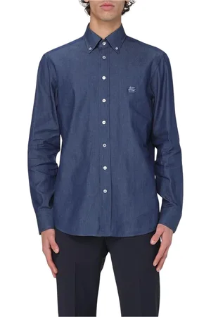 Etro Homme, Chemises, Bleu, Taille: 3XL Chemise Bleue à Manches Longues à Boutons