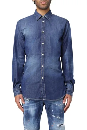 Dsquared2 Homme, Chemises, Bleu, Taille: M Chemise en Denim Classique Marine à Manches Longues