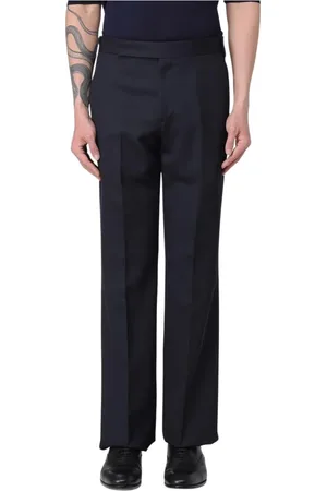 LARDINI Homme, Pantalons, Bleu, Taille: M Pantalon Bleu à Jambe Droite avec Passants pour Ceinture