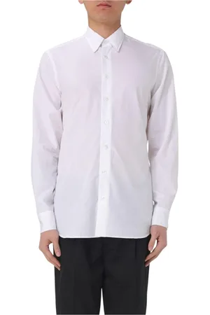 LARDINI Homme, Chemises, Blanc, Taille: 2XL Chemise Classique en Popeline de Coton