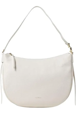 Coccinelle Femme, Sacs, Blanc, Taille: ONE Size Sac à bandoulière en cuir HalfMoon