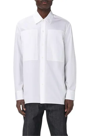Jil Sander Homme, Chemises, Blanc, Taille: L Chemise Blanche en Popeline avec Poches