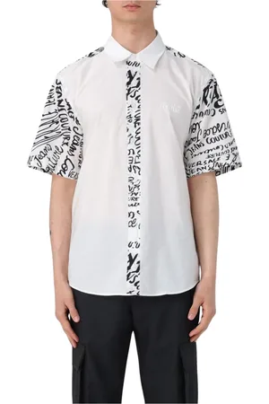 VERSACE Homme, Chemises, Blanc, Taille: M Chemise blanche élégante avec impression AllOver