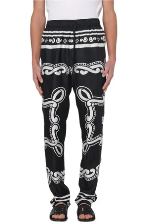 Dolce & Gabbana Homme, Pantalons, Multicolore, Taille: M Pantalon en Soie Imprimé Bandana