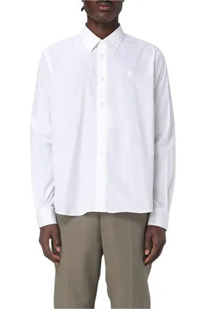 Ami Homme, Chemises, Blanc, Taille: L Chemise Blanche en Coton Élégante Polyvalente
