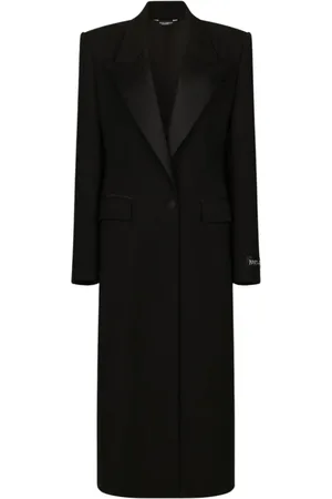 Dolce & Gabbana Femme, Manteaux, Noir, Taille: 36 FR Manteau Luxueux en Laine et Soie avec Col Châle