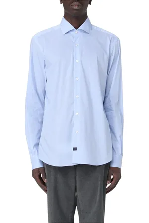 FAY Homme, Chemises, Bleu, Taille: M Chemise à Manches Longues Multicolore Élégante