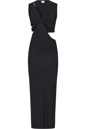 Amazuìn Femme, Robes, Noir, Taille: ONE Size Robe Noire avec Design Asymétrique Cut-Out