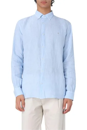 BROOKSFIELD Homme, Chemises, Bleu, Taille: 4XL Chemise Classique en Lin Blanc