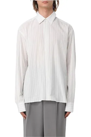 Lanvin Homme, Chemises, Blanc, Taille: M Chemise à Rayures en Coton