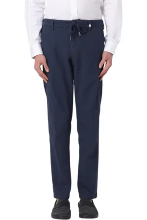 MYTHS Homme, Pantalons, Bleu, Taille: M Pantalon Décontracté Bleu à Cordon