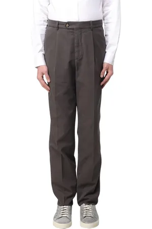 Brunello Cucinelli Homme, Pantalons, Brun, Taille: S Pantalon Blanc en Coton Plissé