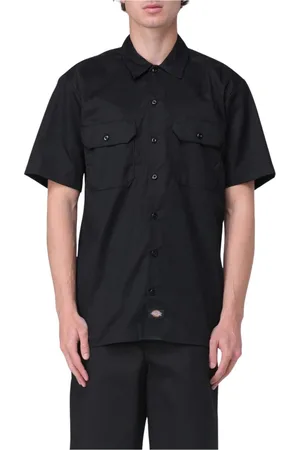 Dickies Homme, Chemises, Noir, Taille: XL Chemise Noire à Boutons, Style Intemporel