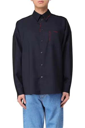 Marni Homme, Chemises, Bleu, Taille: XL Chemise Bleue à Manches Longues pour Homme