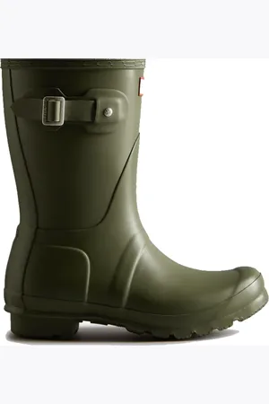 Hunter Femme, Chaussures, Vert, Taille: 38 EU Bottes Wellington courtes vert olive foncé