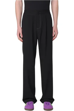BONSAI Homme, Pantalons, Noir, Taille: L Pantalon Droit Moderne avec Détails Élégants