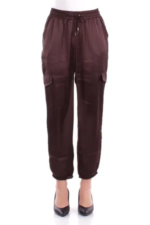 Liu Jo Femme, Pantalons, Brun, Taille: 38 FR Pantalon de Sport Marron avec Poches