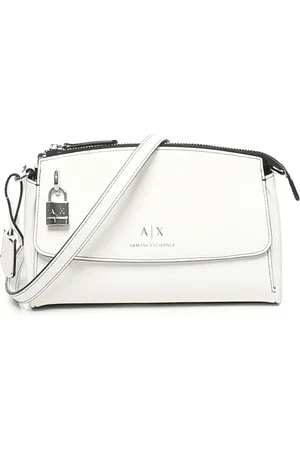 Armani Exchange Femme, Sacs, Blanc, Taille: ONE Size Sac Bandoulière Blanc avec Fermeture Éclair
