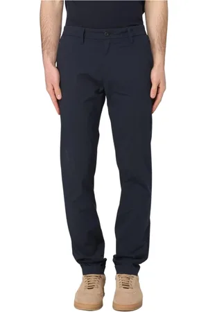 RE-HASH Homme, Pantalons, Bleu, Taille: W35 Pantalon Chinos Coupe Classique Bleu