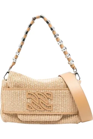 Casadei Femme, Sacs, , Taille: ONE Size Sac à bandoulière en raphia avec détail en cristal