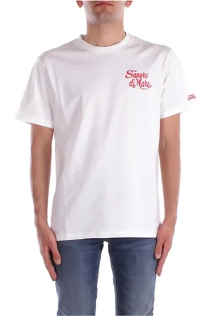 MC2 SAINT BARTH Homme, Tops, Blanc, Taille: XL Logo Front Pocket T-shirt Polos