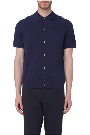 Manuel Ritz Homme, Chemises, Bleu, Taille: S Pull Polo Bleu Tricoté
