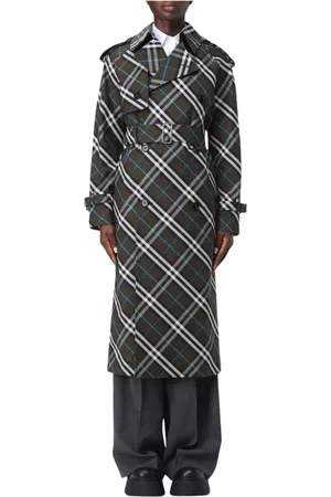 Burberry Femme, Manteaux, Vert, Taille: 32 FR Trench en Laine Verte