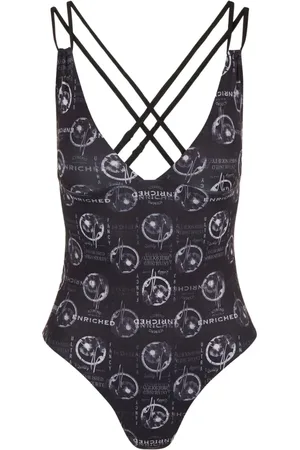 Iceberg Femme, Maillots de bain, Noir, Taille: 40 FR Une pièce noire avec des imprimés allover et des bretelles croisées dans le dos
