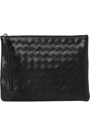 Bottega Veneta Femme, Sacs, Noir, Taille: ONE Size Pochette en Cuir Tissé à Fermeture Éclair