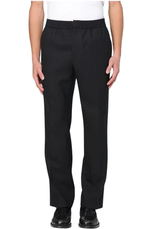 Ami Homme, Pantalons, Noir, Taille: M Pantalon droit en laine noire
