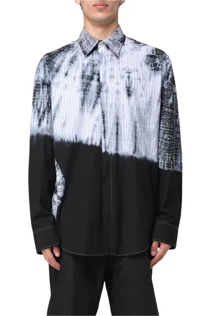 Msgm Homme, Chemises, Multicolore, Taille: XL Chemise TieDye Noire pour Homme