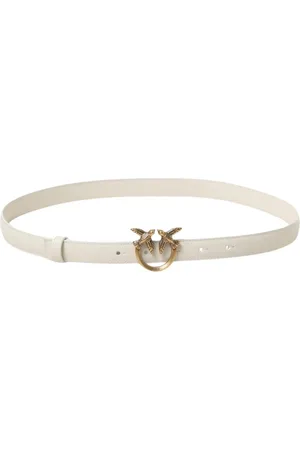 Pinko Femme, Accessoires, Blanc, Taille: L Ceinture en Cuir Love Birds
