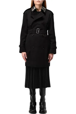 Burberry Femme, Manteaux, Noir, Taille: 36 FR Trench-Coat Noir Classique avec Col Détachable